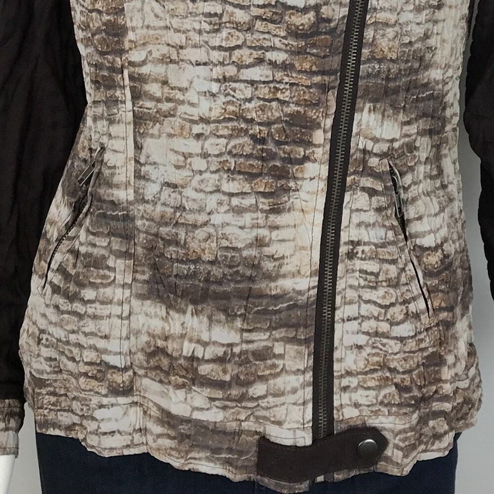 Alberto Makali Moto Biker Brown Brick Zip Jacket - Picture 4 of 11